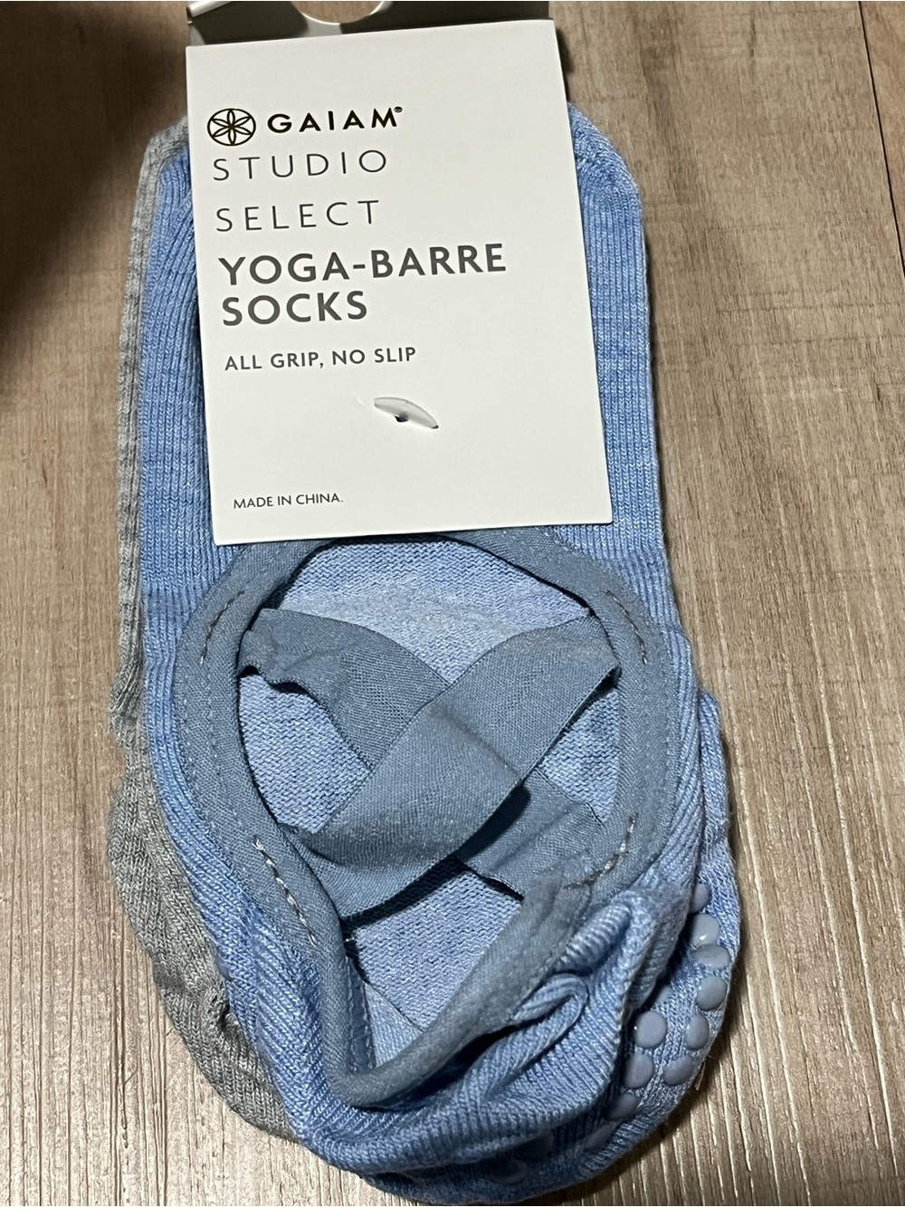 Gaiam Studio Select Yoga-Barre Grip Socks in Light Blue